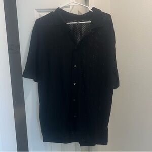 Banana Republic Black Knit Short Sleeve polo